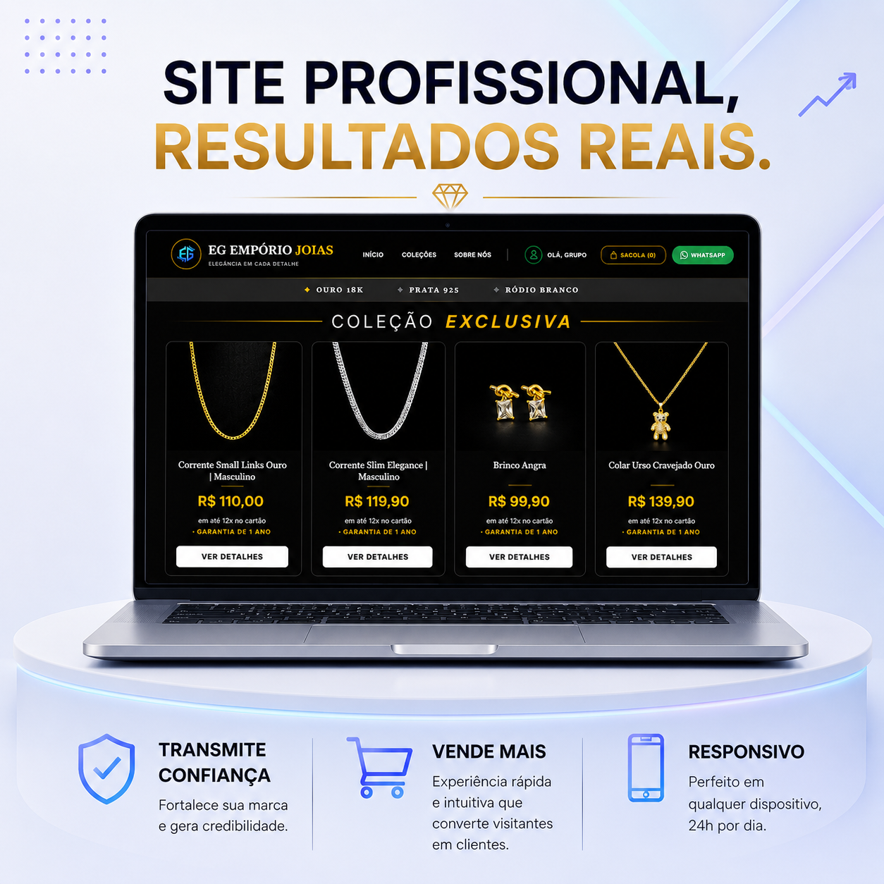 Dashboard do Sistema Kairós desenvolvido pela EG Empório Digital