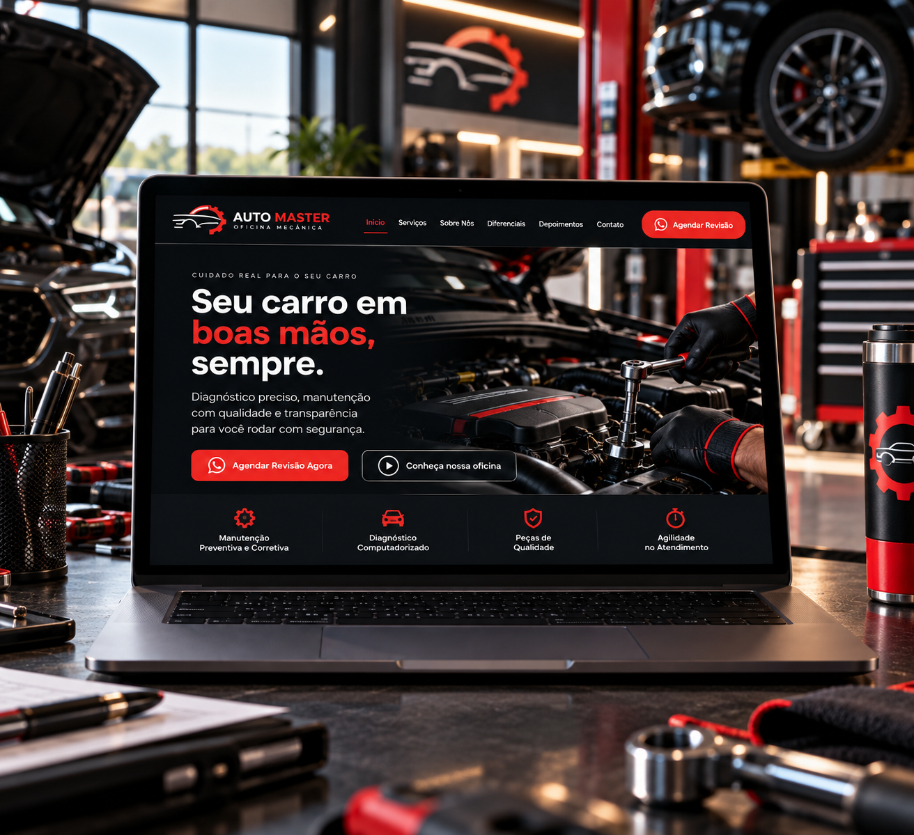 Estratégia de criação de sites para oficinas mecânicas e centros automotivos com agendamento direto