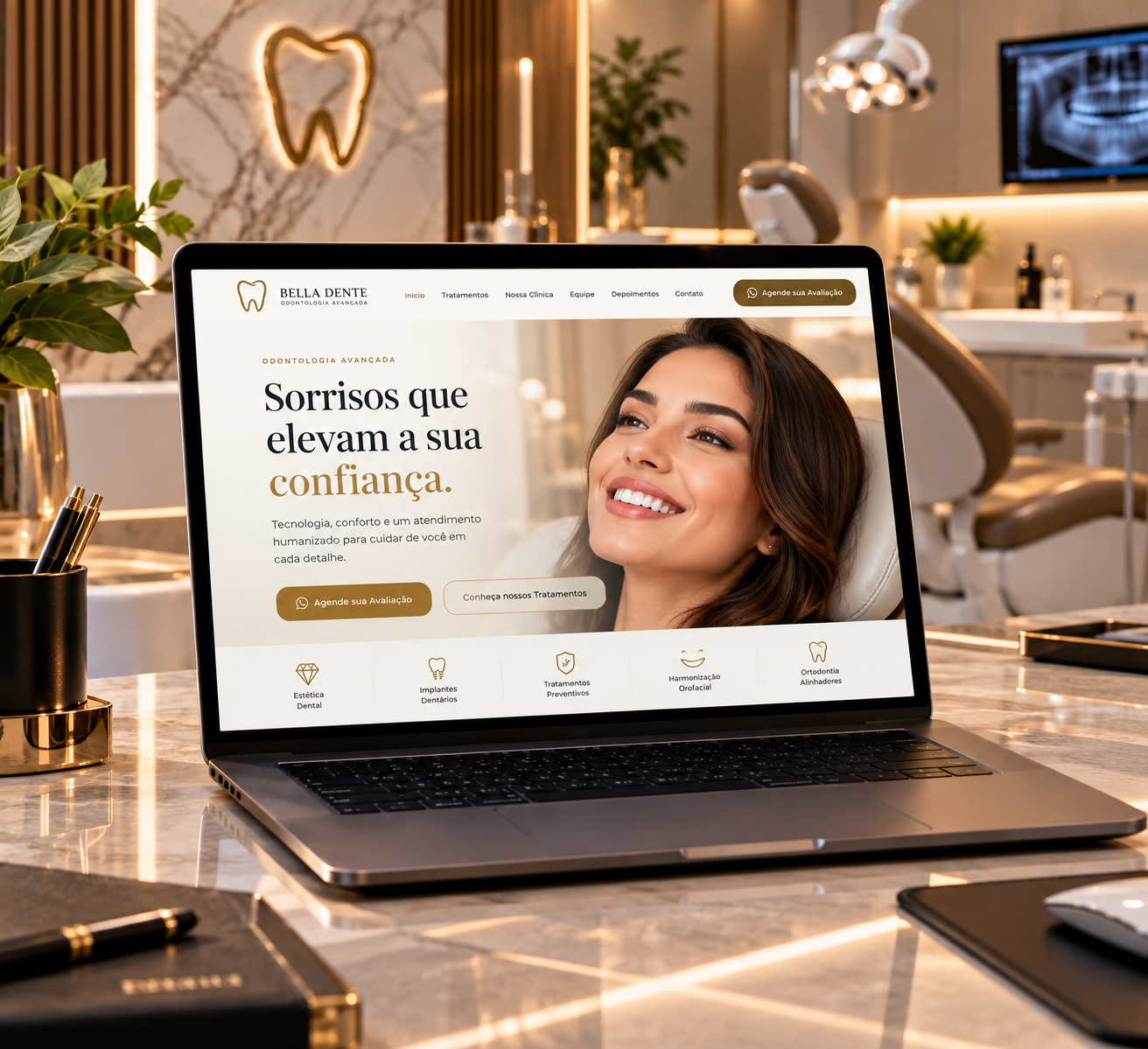 Estratégia de criação de sites para clínicas odontológicas com agendamento online e autoridade médica